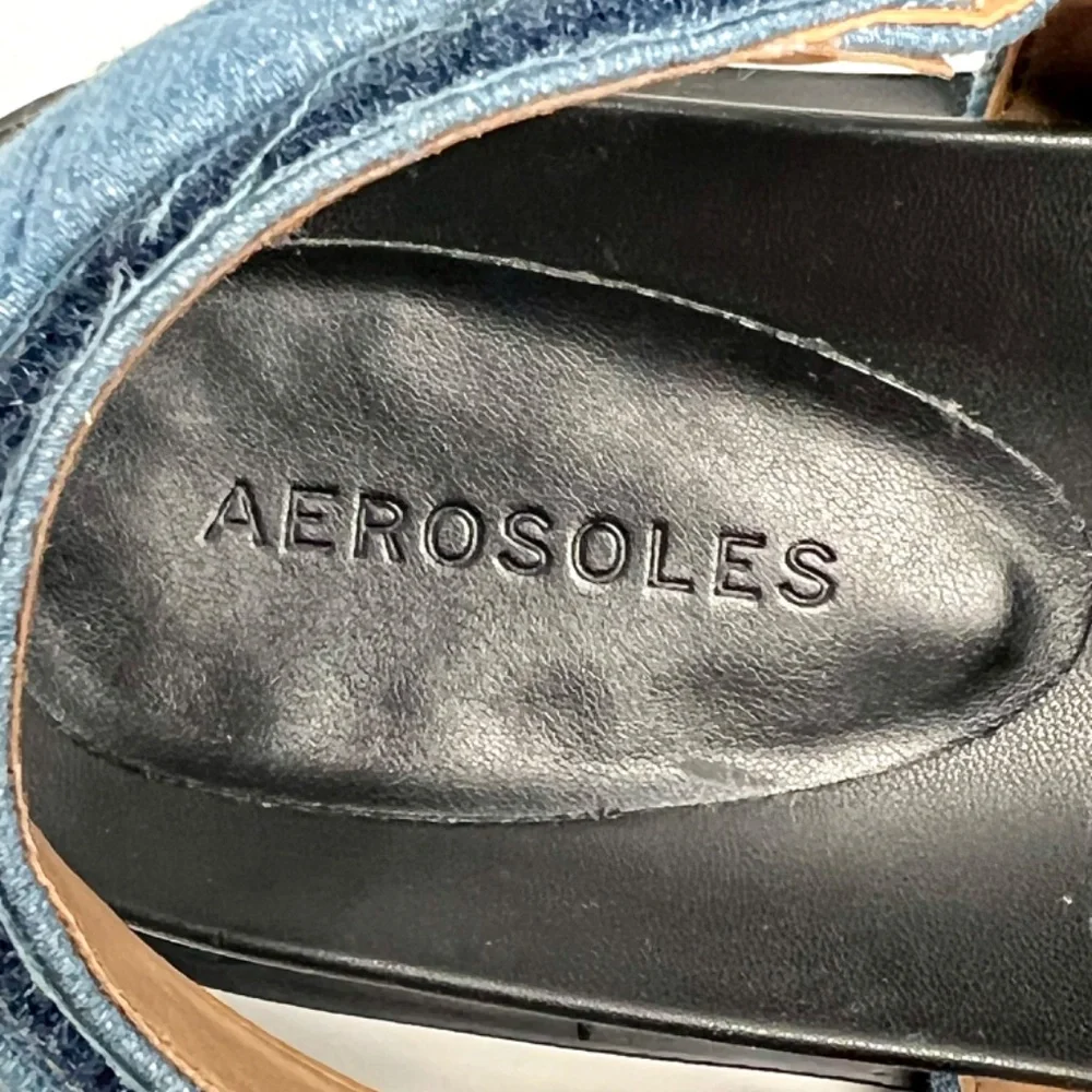 Aerosoles women's Lamirca blue quilted adjustable sandals size 12M